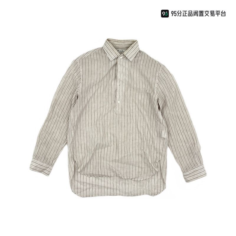 Loro Piana Loro Piana SS25 Striped Long-Sleeve Polo Shirt Size US M / EU 48-50 / 2 - 7 Thumbnail