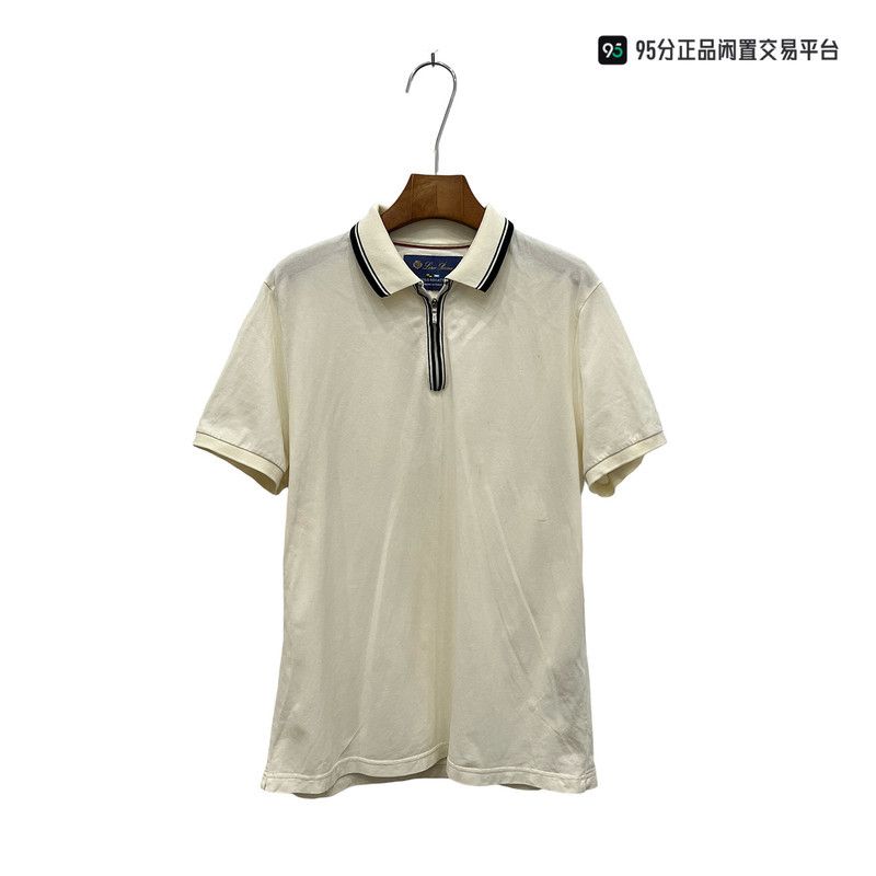 Loro Piana Loro Piana Men's Ivory Striped Short-Sleeve Polo Size US S / EU 44-46 / 1 - 3 Thumbnail