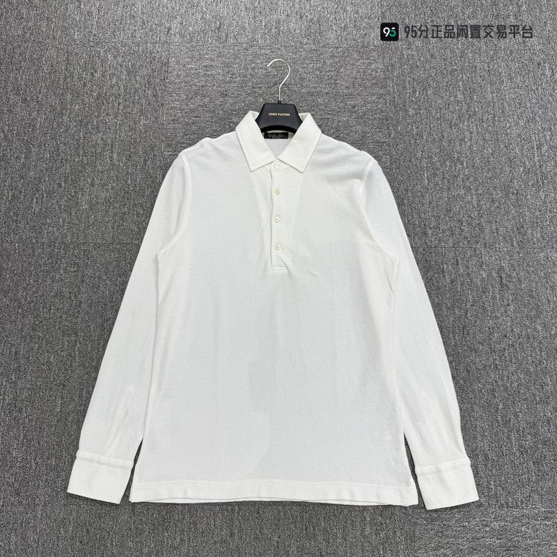 Loro Piana Loro Piana Men's Long-Sleeve White Polo Shirt Size US S / EU 44-46 / 1 - 4 Thumbnail