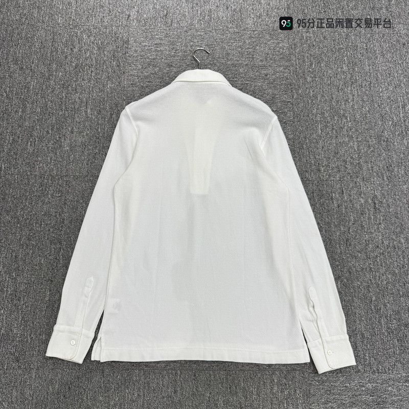 Loro Piana Loro Piana Men's Long-Sleeve White Polo Shirt Size US S / EU 44-46 / 1 - 3 Thumbnail