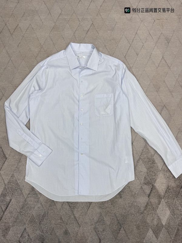 Loro Piana Loro Piana SS23 Men's Solid Chest Pocket Long-Sleeve Shirt Size US XL / EU 56 / 4 - 2 Thumbnail
