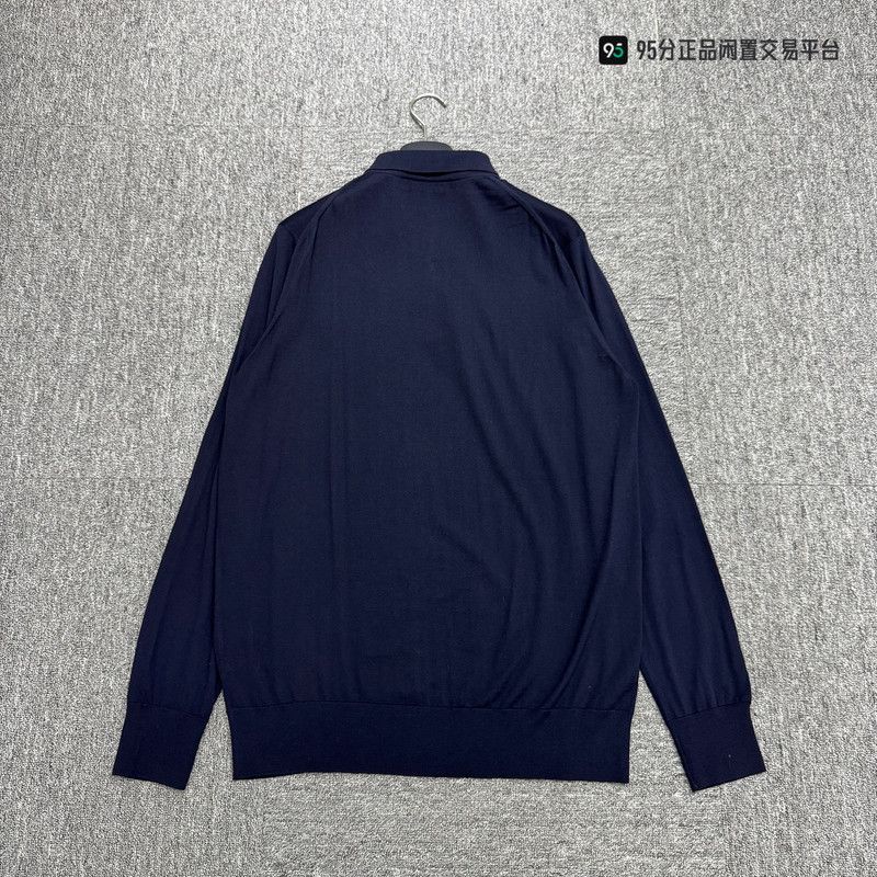 Loro Piana Loro Piana FW22 Men's Solid Casual Long-Sleeve Polo Size US M / EU 48-50 / 2 - 4 Thumbnail