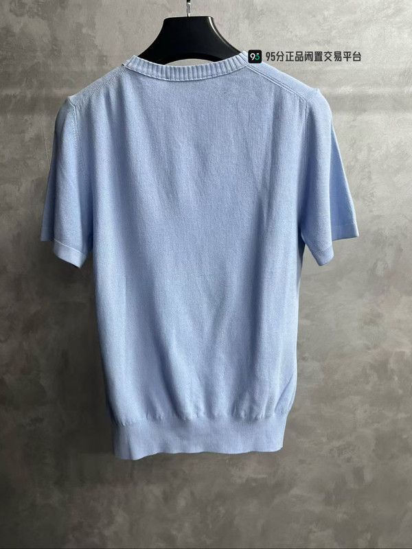 Loro Piana Loro Piana Men's Sky Blue Short-Sleeve Sweater Size US M / EU 48-50 / 2 - 2 Thumbnail
