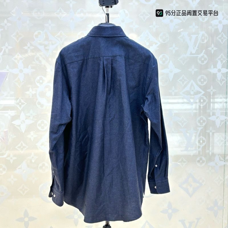 Loro Piana Loro Piana Men's Solid Lapel Button Long-Sleeve Shirt Size US S / EU 44-46 / 1 - 3 Thumbnail