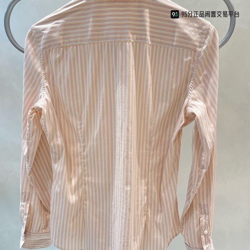 Loro Piana Loro Piana Unisex Pink Vertical Stripe Long-Sleeve Shirt Size US L / EU 52-54 / 3 - 7 Thumbnail