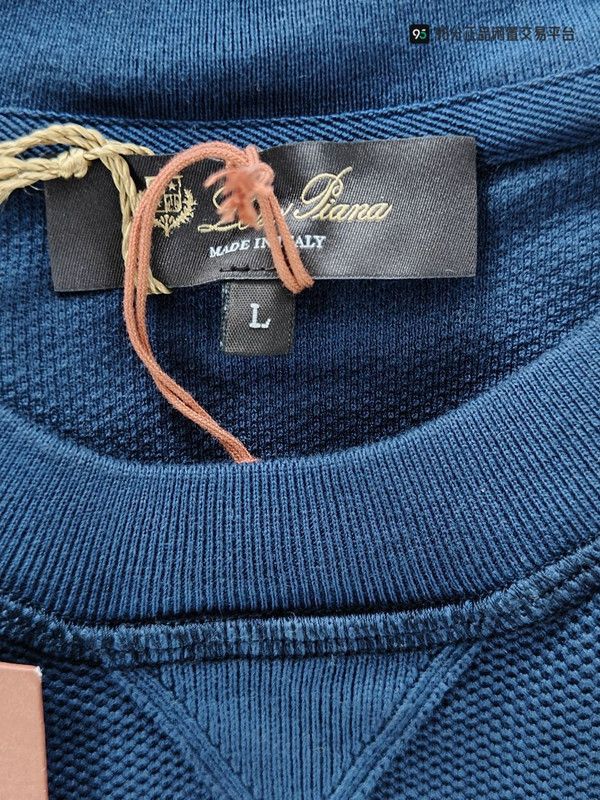 Loro Piana Loro Piana Men's Solid Blue Long-Sleeve T-Shirt Size US L / EU 52-54 / 3 - 5 Thumbnail