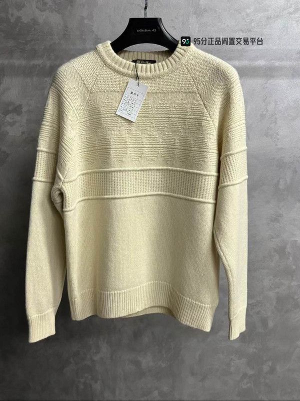 Loro Piana Loro Piana Men's White Crew Neck Sweater Size US L / EU 52-54 / 3 - 5 Thumbnail