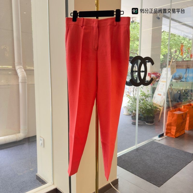 Loro Piana Loro Piana Unisex Orange Cotton-Linen Straight Pants Size US 42 / EU 58 - 4 Thumbnail