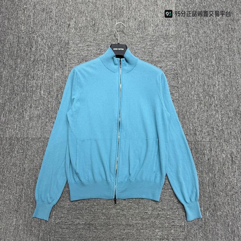 Loro Piana Loro Piana Men's Light Blue Zip Pilot Jacket Size US M / EU 48-50 / 2 - 4 Thumbnail
