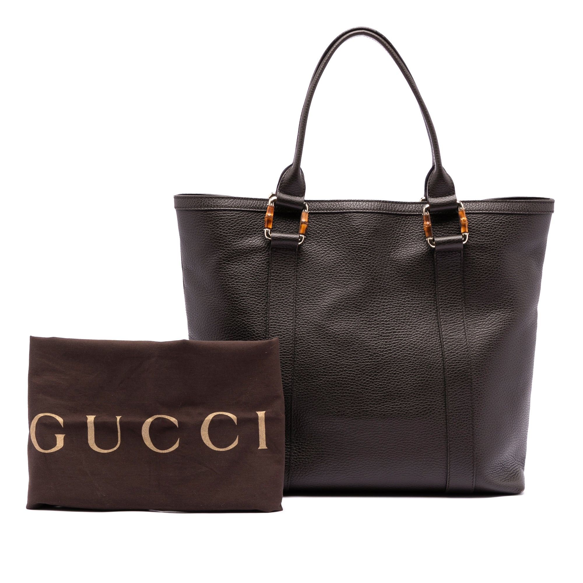 Gucci Grained Calfskin Bamboo Shopper Tote Size ONE SIZE - 8 Thumbnail