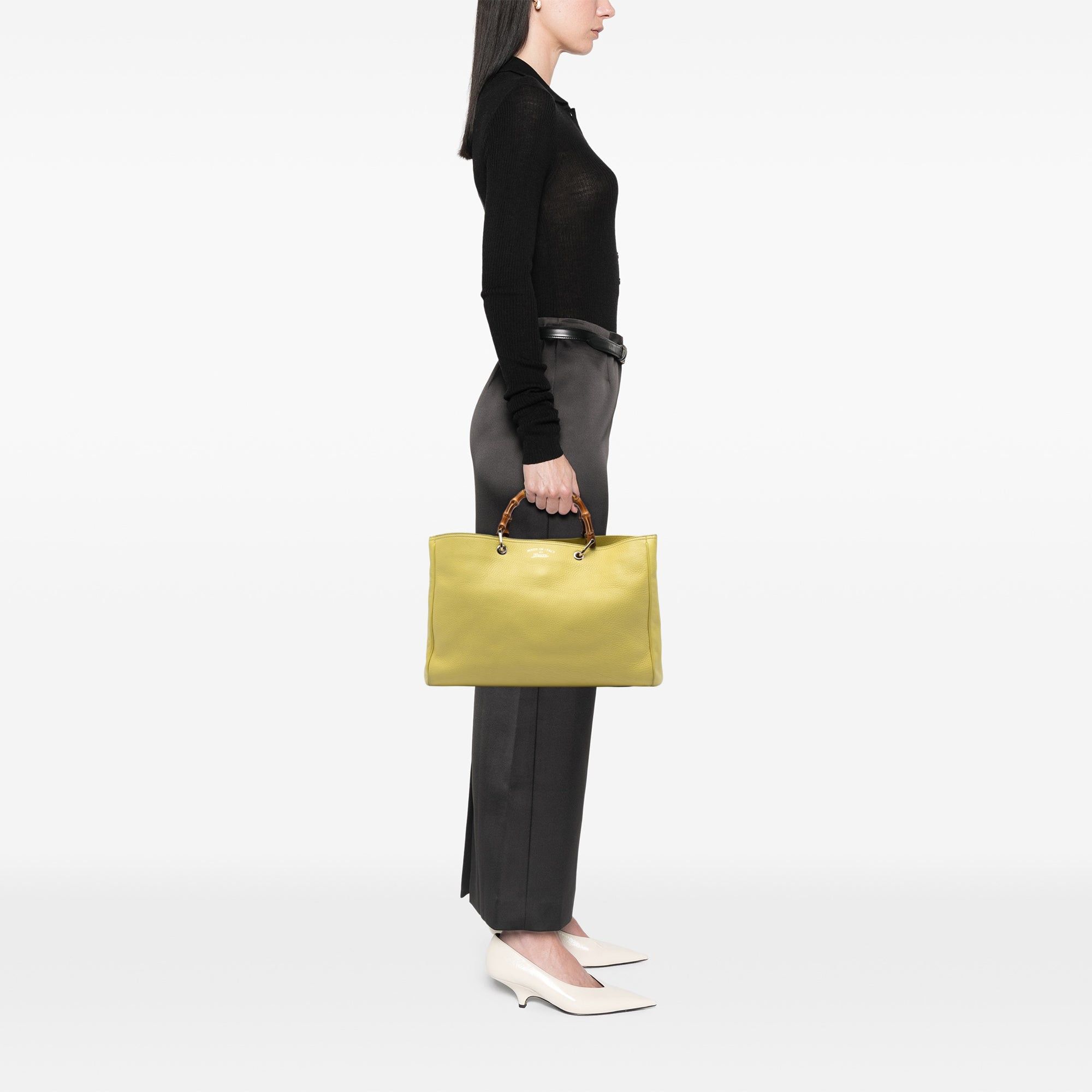 Gucci Large Calfskin Bamboo Shopper Satchel Size ONE SIZE - 7 Thumbnail