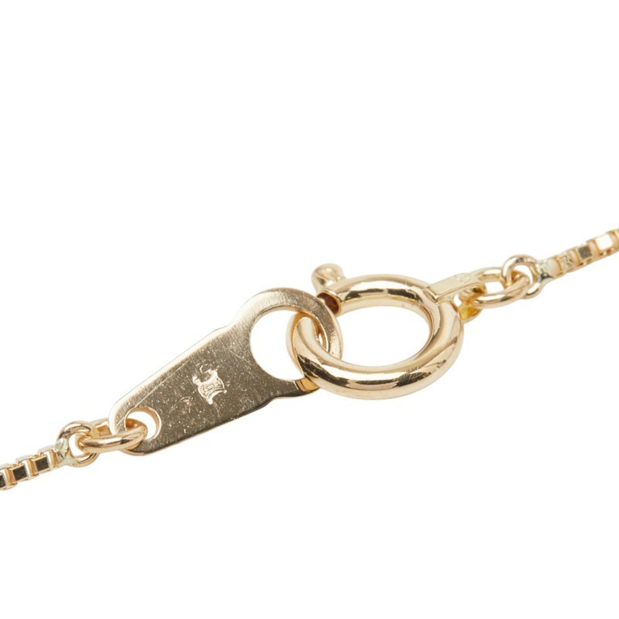 Celine Celine 18K Yellow Gold Pendant Necklace with 0.05ct Diamond and 0.02ct Ruby for Women Size ONE SIZE - 8 Thumbnail