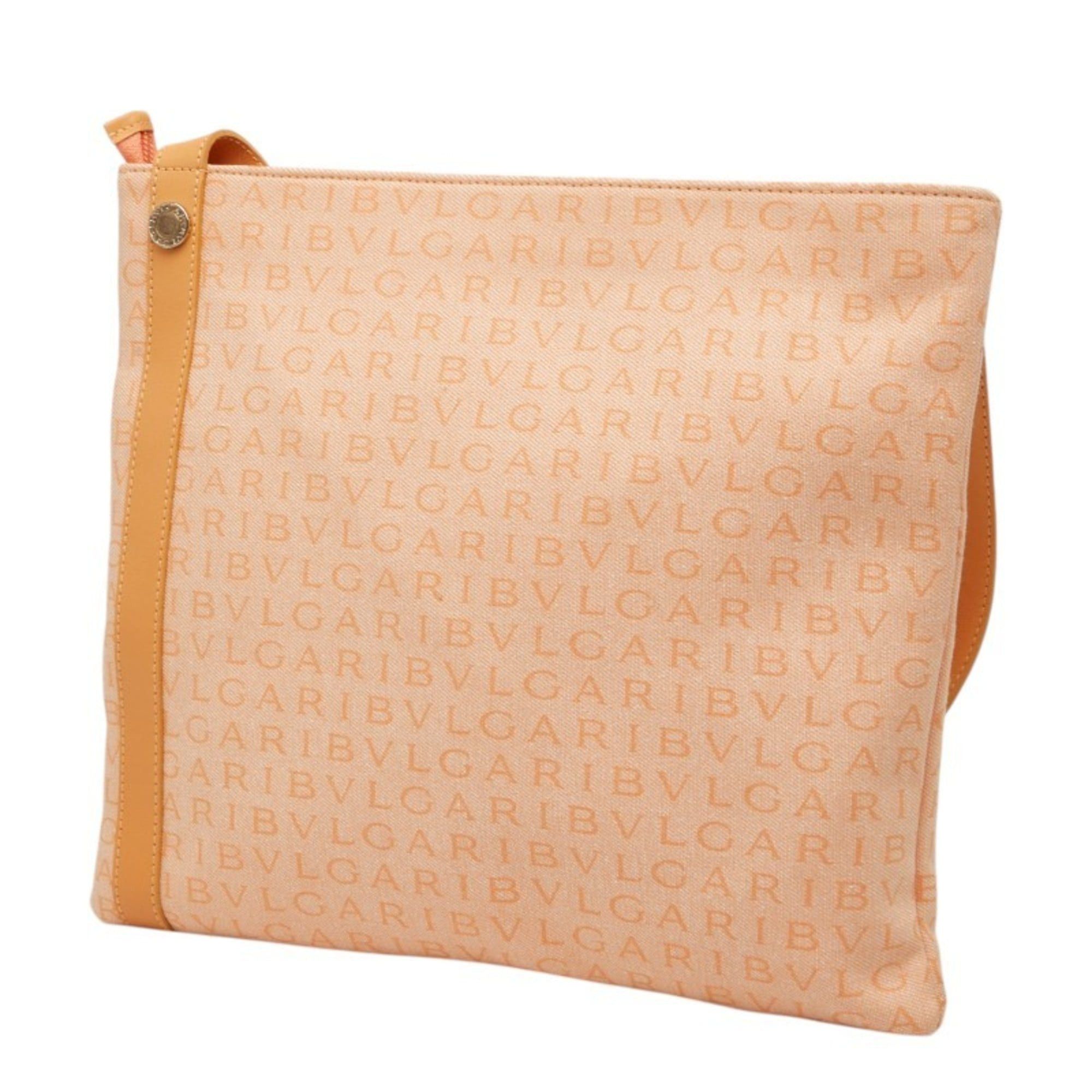 Bvlgari BVLGARI Logomania Crossbody Shoulder Bag, Beige Canvas Leather, Women's Size ONE SIZE - 2 Thumbnail