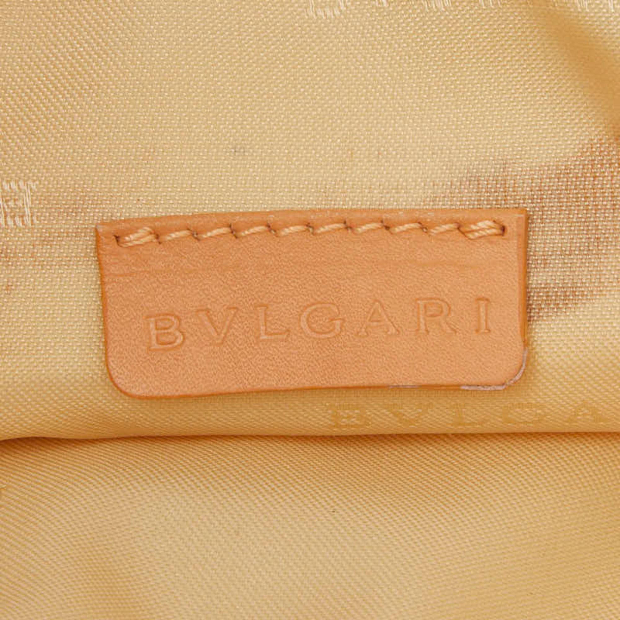 Bvlgari BVLGARI Logomania Crossbody Shoulder Bag, Beige Canvas Leather, Women's Size ONE SIZE - 7 Thumbnail