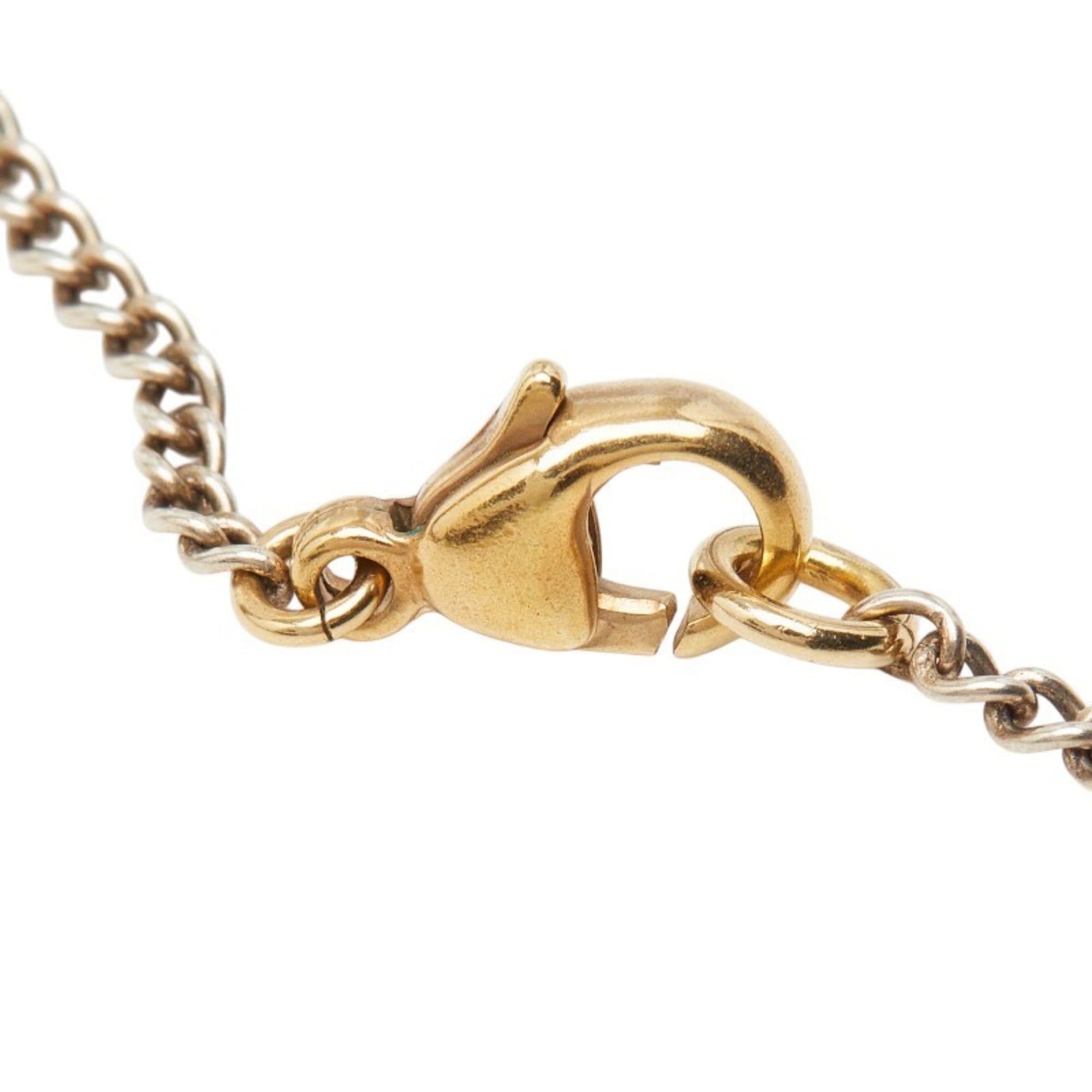 Chanel Chanel Coco Mark Color Stone Necklace, Silver and Green Metal, Women's. Size ONE SIZE - 5 Thumbnail