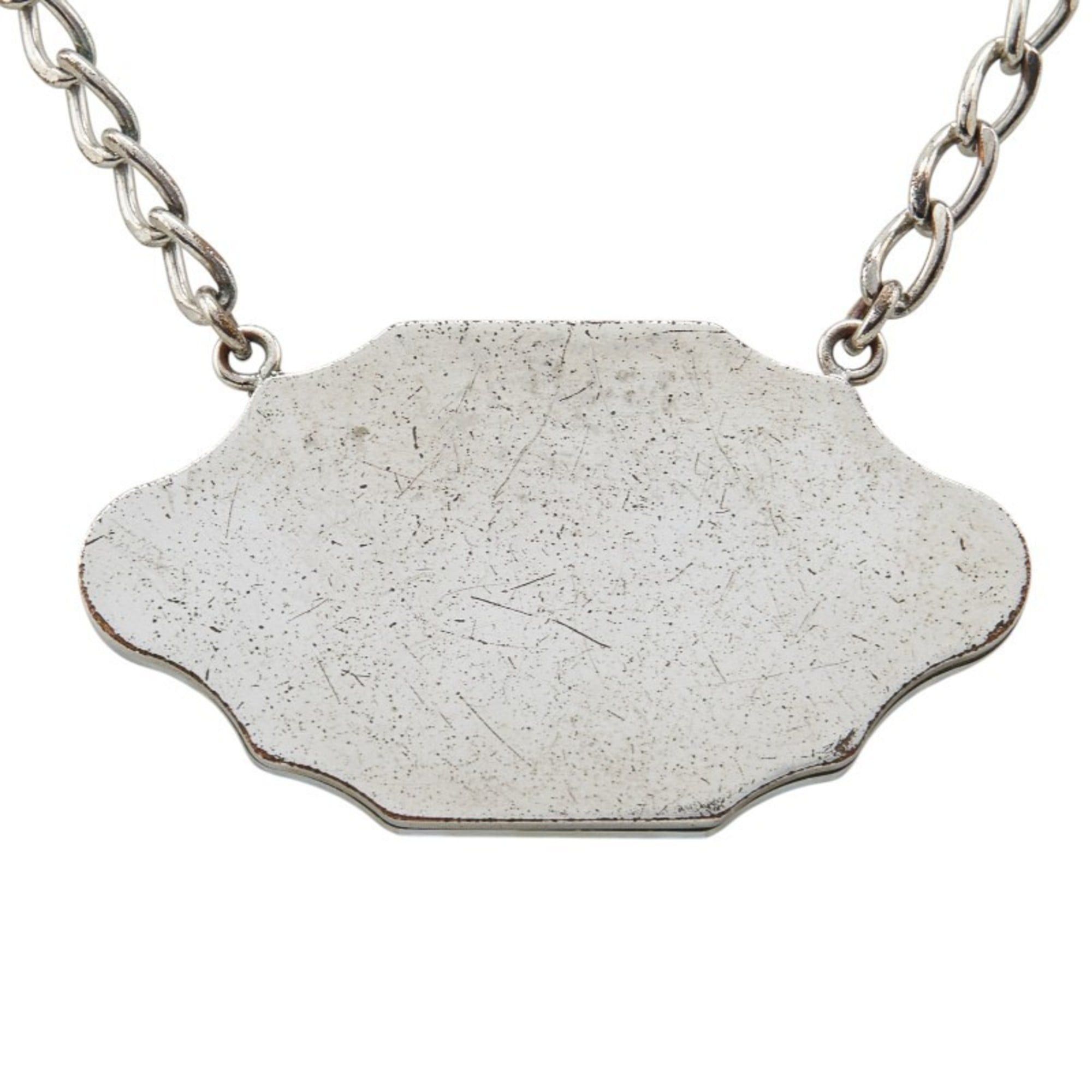 Chanel Chanel Mirror Plate Coco Mark Necklace, Silver Metal, Women's CHANEL Size ONE SIZE - 3 Thumbnail