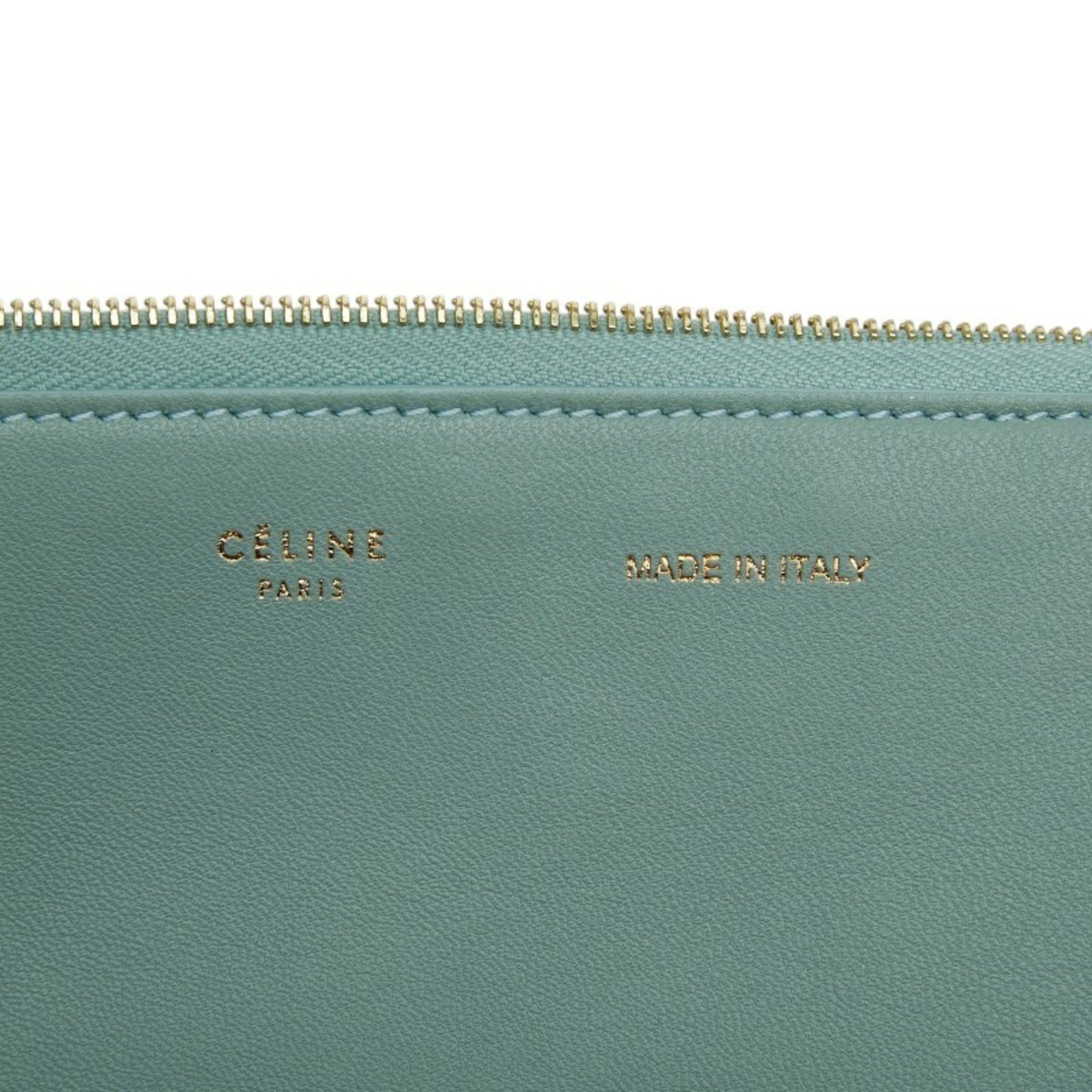 Celine Celine Clear Tote Bag and Clutch Set 104003A9Q Celadon Green Lambskin Women's CELINE Size ONE SIZE - 9 Thumbnail