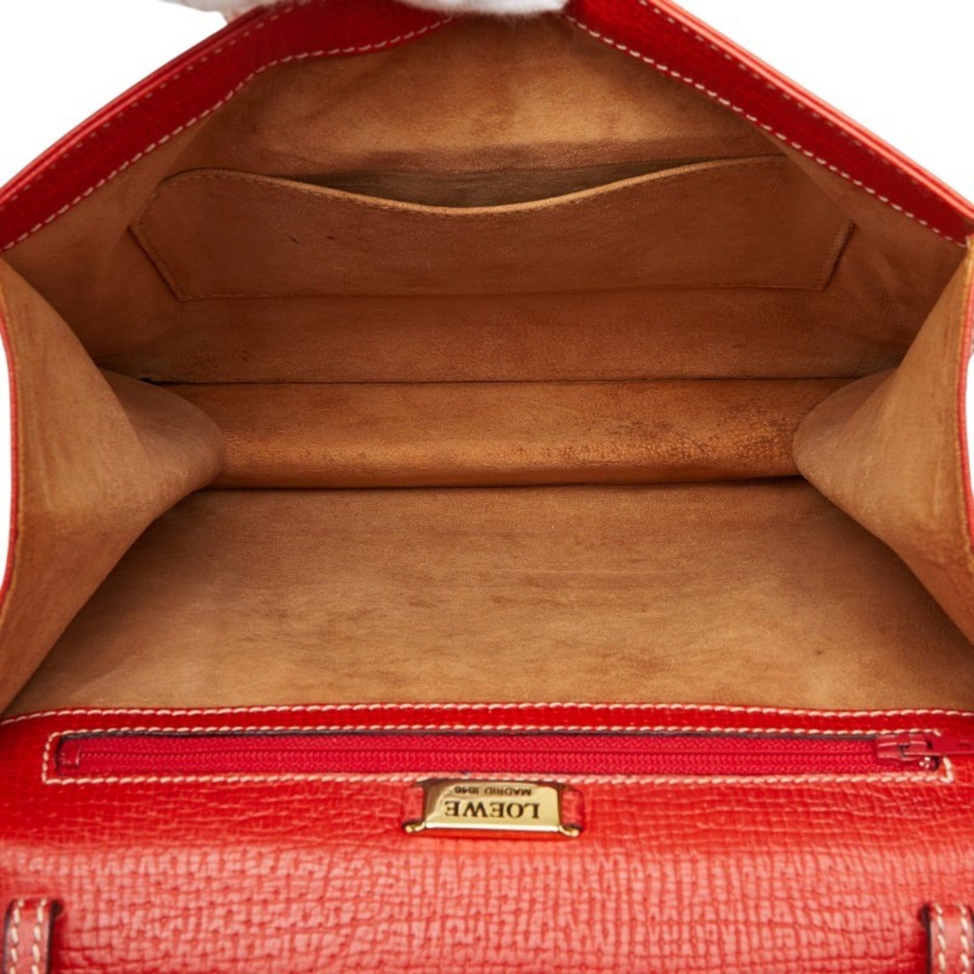 Loewe Loewe Barcelona Handbag Shoulder Bag 2-Way Red Leather Women's LOEWE Size ONE SIZE - 12 Thumbnail
