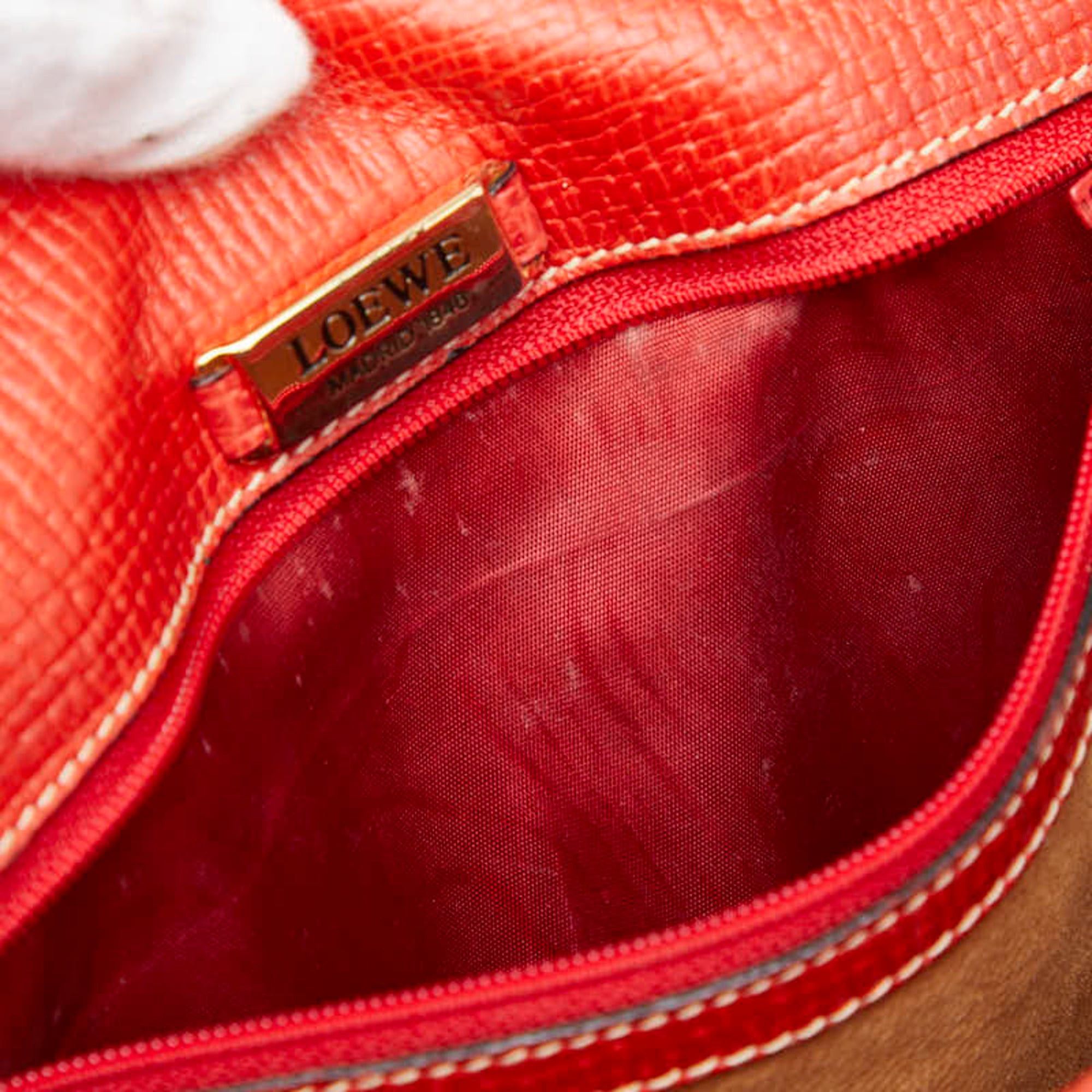Loewe Loewe Barcelona Handbag Shoulder Bag 2-Way Red Leather Women's LOEWE Size ONE SIZE - 10 Thumbnail