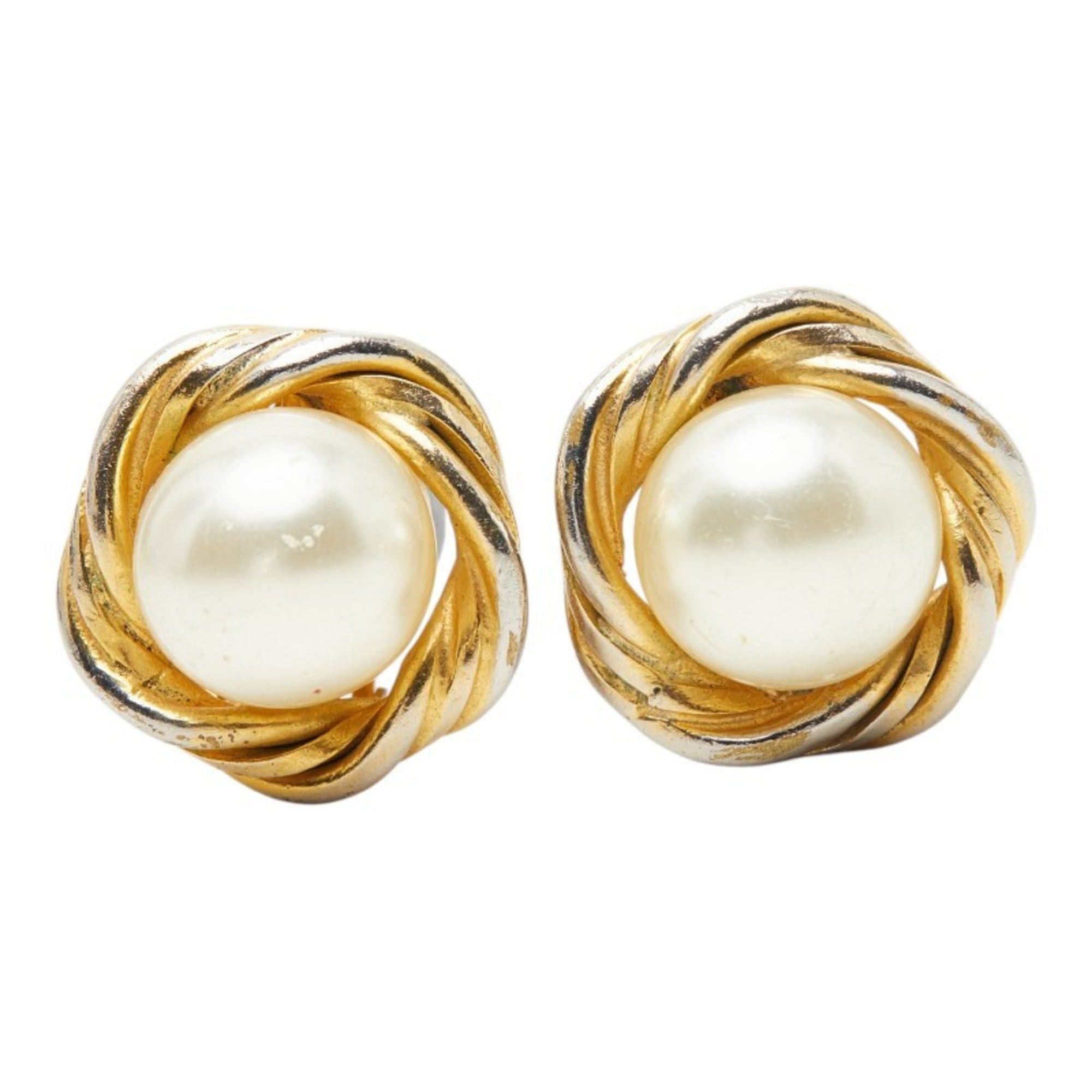 Chanel Chanel Vintage Pearl Earrings, Gold Plated, Women's. Size ONE SIZE - 2 Thumbnail