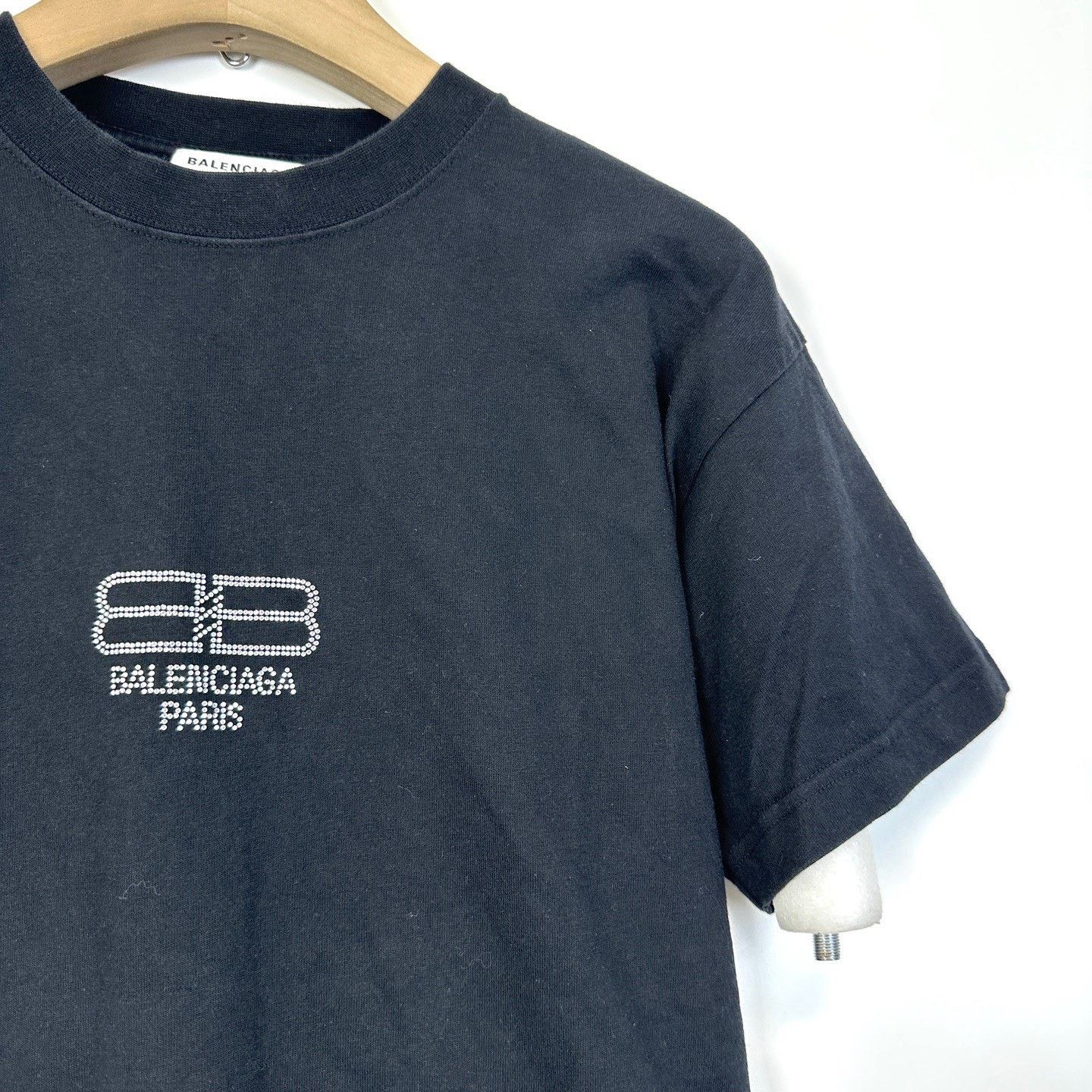 Balenciaga Balenciaga Rhinestone Double B Logo T-shirt Size XXS / US 00 / IT 34 - 5 Thumbnail