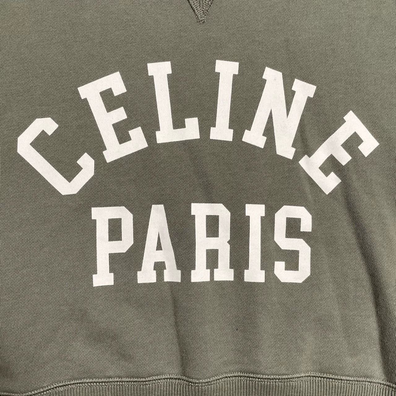 Celine Celine Khaki Green Letter Sweatshirt Size M / US 6-8 / IT 42-44 - 3 Thumbnail