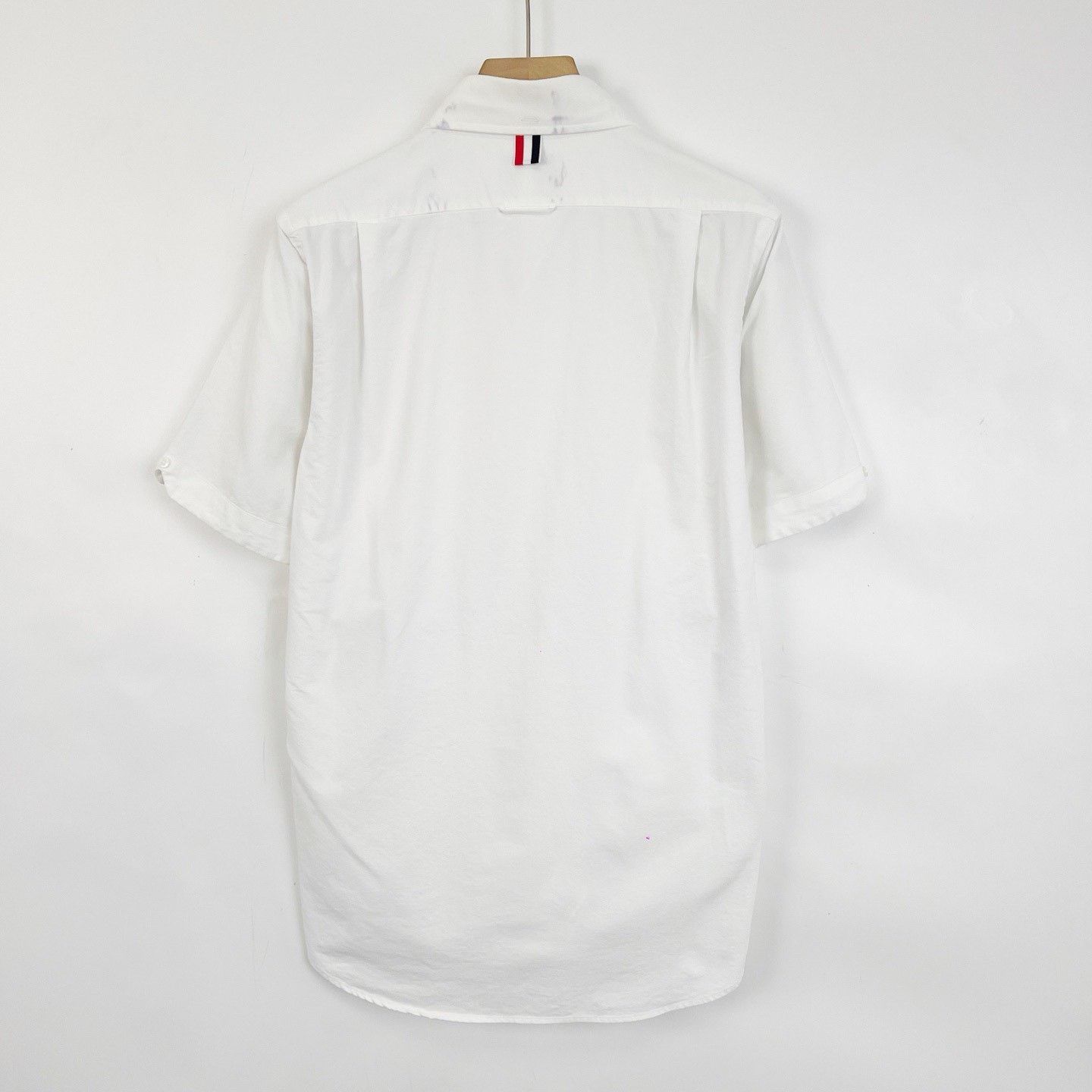 Thom Browne Thom Browne White Stripe Oxford Short-Sleeve Shirt Size US M / EU 48-50 / 2 - 2 Thumbnail