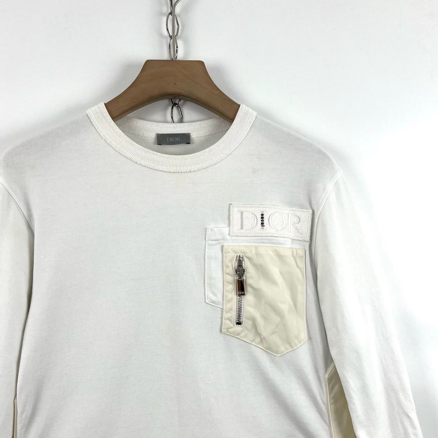 Dior Dior x Sacai Logo Embroidered Button Panel Sweatshirt Size XXS / US 00 / IT 34 - 4 Thumbnail