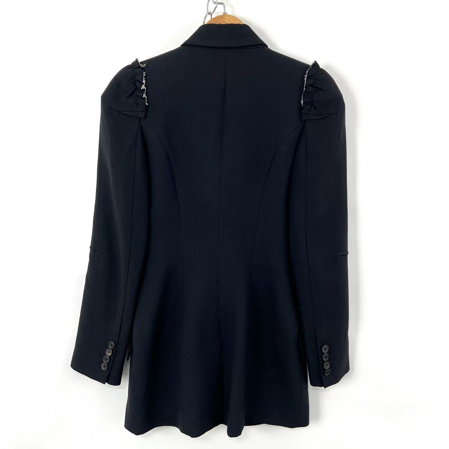 Alexander Wang Alexander Black Lace Waist-Cinched Blazer Size S / US 4 / IT 40 - 2 Thumbnail