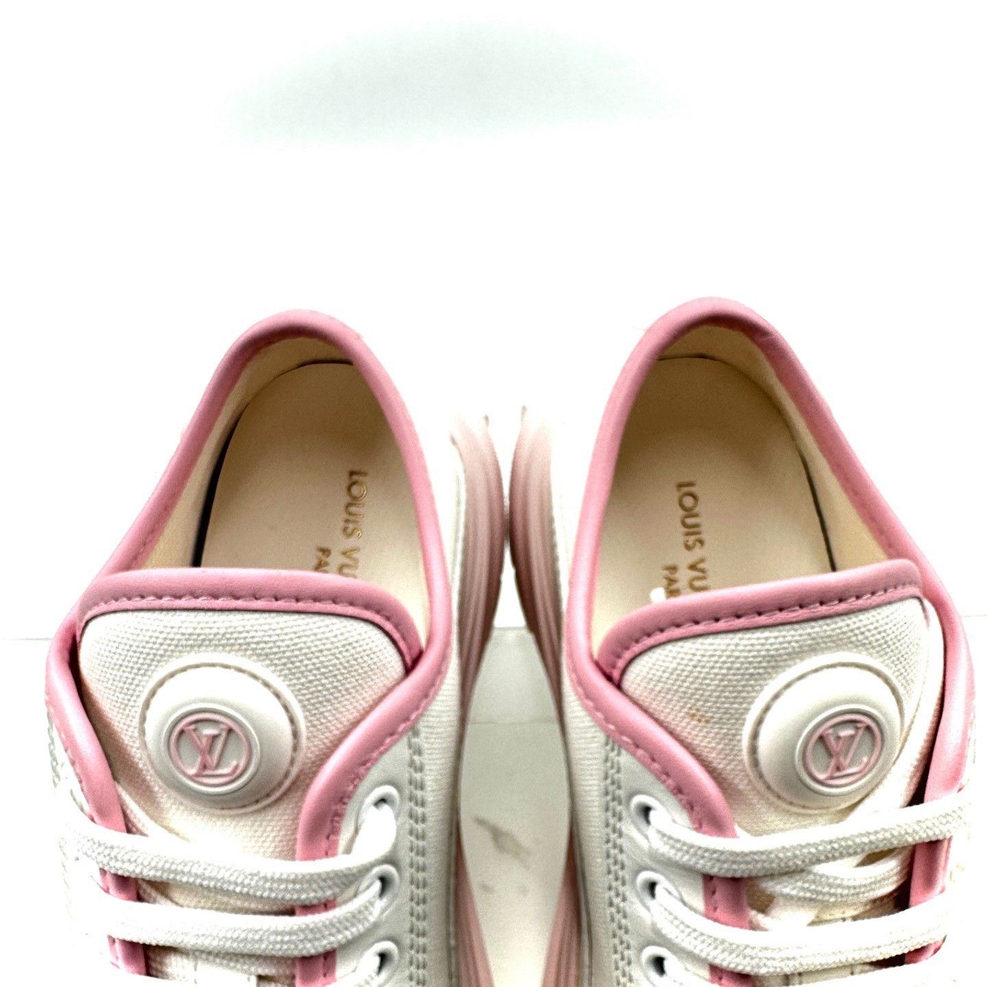 Louis Vuitton LV Squad Pink White Biscuit Shoes Size US 4.5 / IT 34.5 - 5 Thumbnail