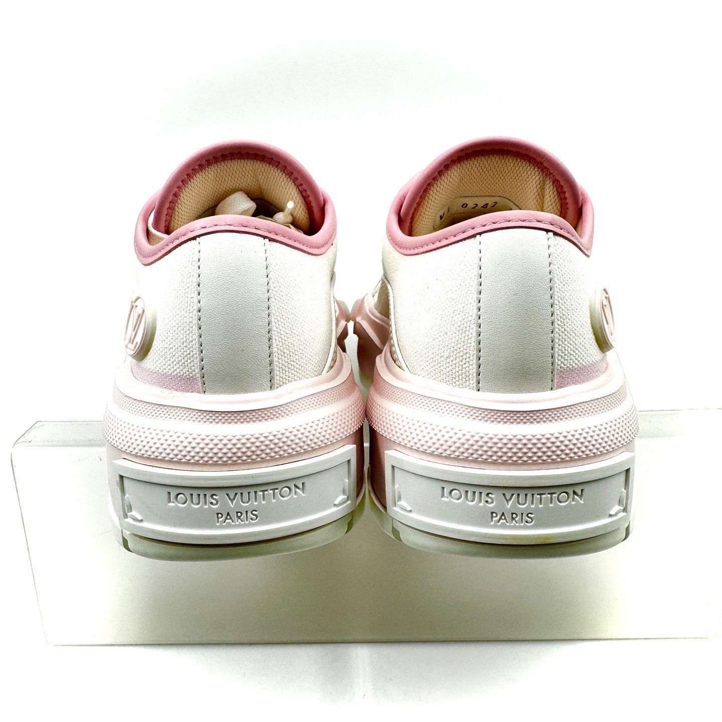 Louis Vuitton LV Squad Pink White Biscuit Shoes Size US 4.5 / IT 34.5 - 3 Thumbnail
