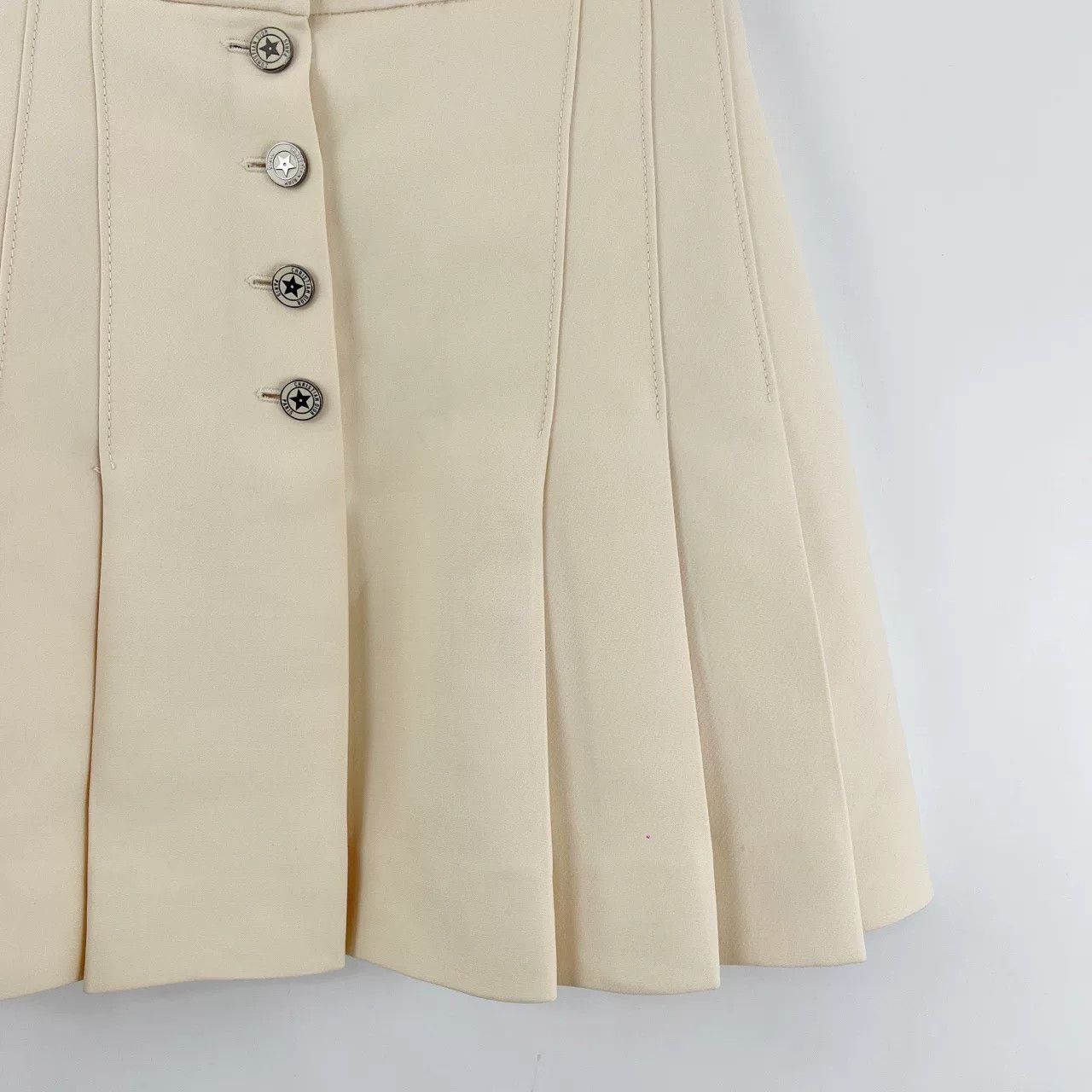 Dior Dior White Star Button Pleated Skirt Size 34" / US 12 / IT 48 - 3 Thumbnail