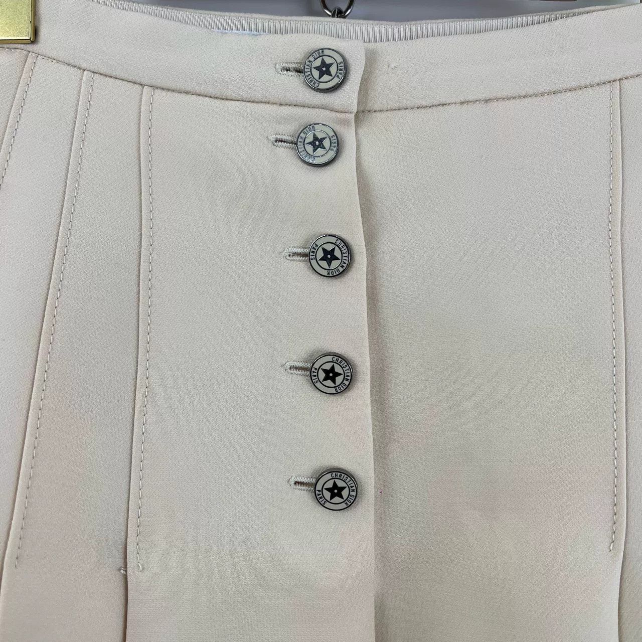 Dior Dior White Star Button Pleated Skirt Size 34" / US 12 / IT 48 - 5 Thumbnail