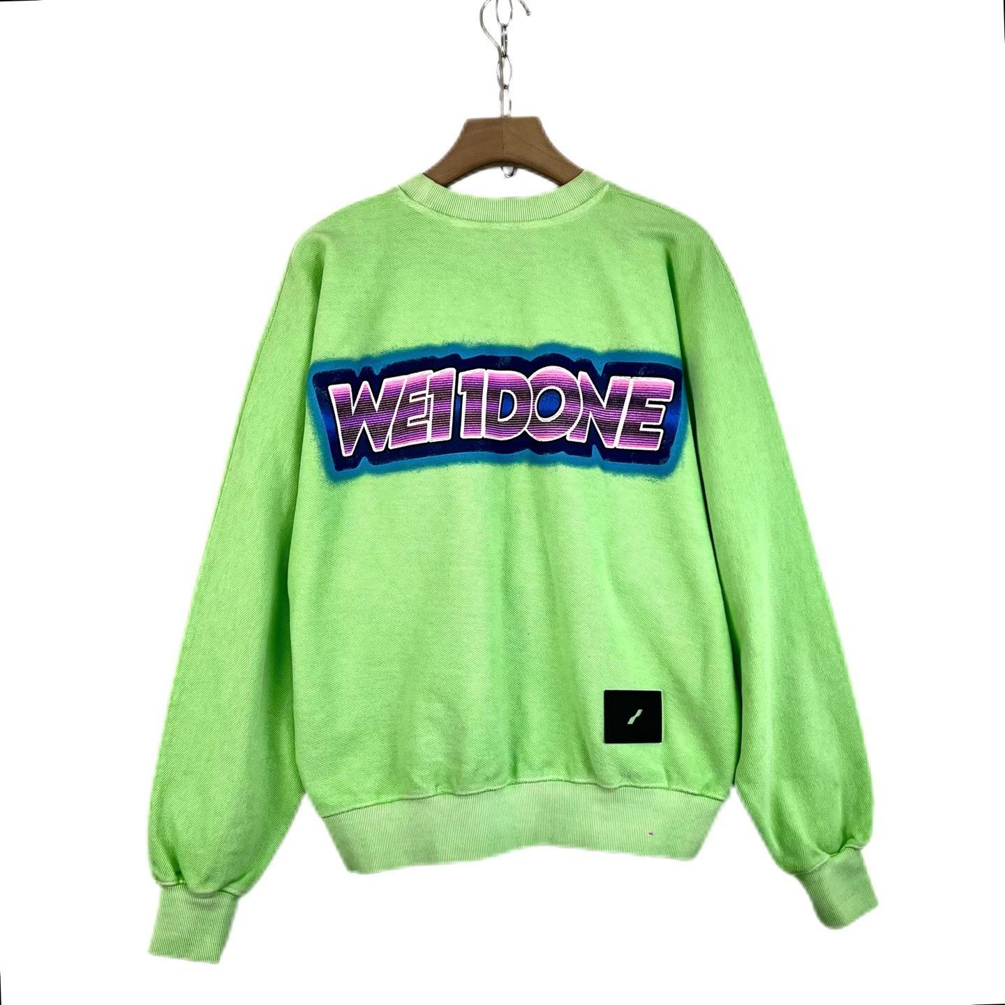 WE11DONE WE11DONE Green Gradient Neon Logo Sweatshirt Size S / US 4 / IT 40 - 3 Thumbnail