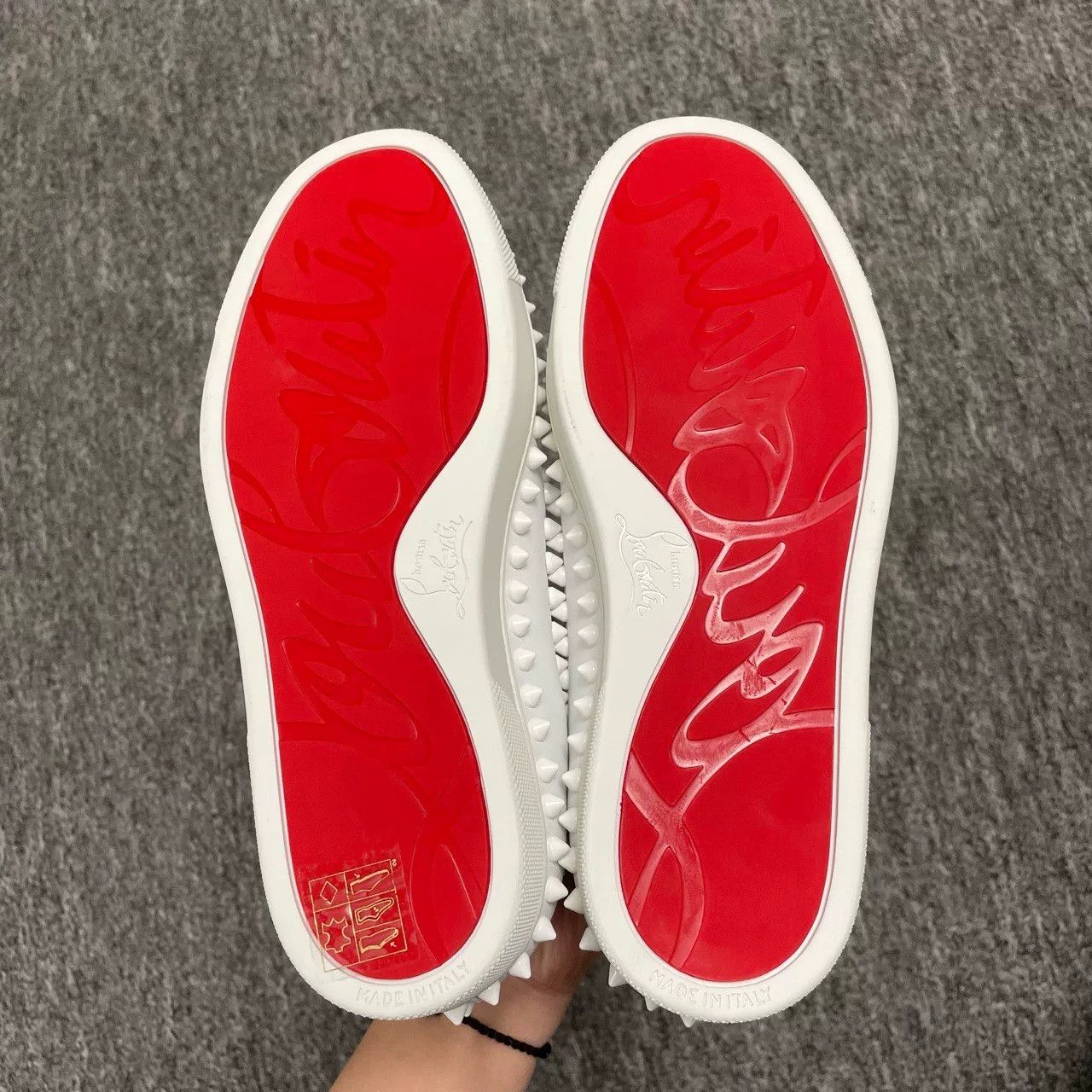Christian Louboutin Christian Louboutin White Spiked Loafers Size US 4.5 / IT 34.5 - 4 Thumbnail
