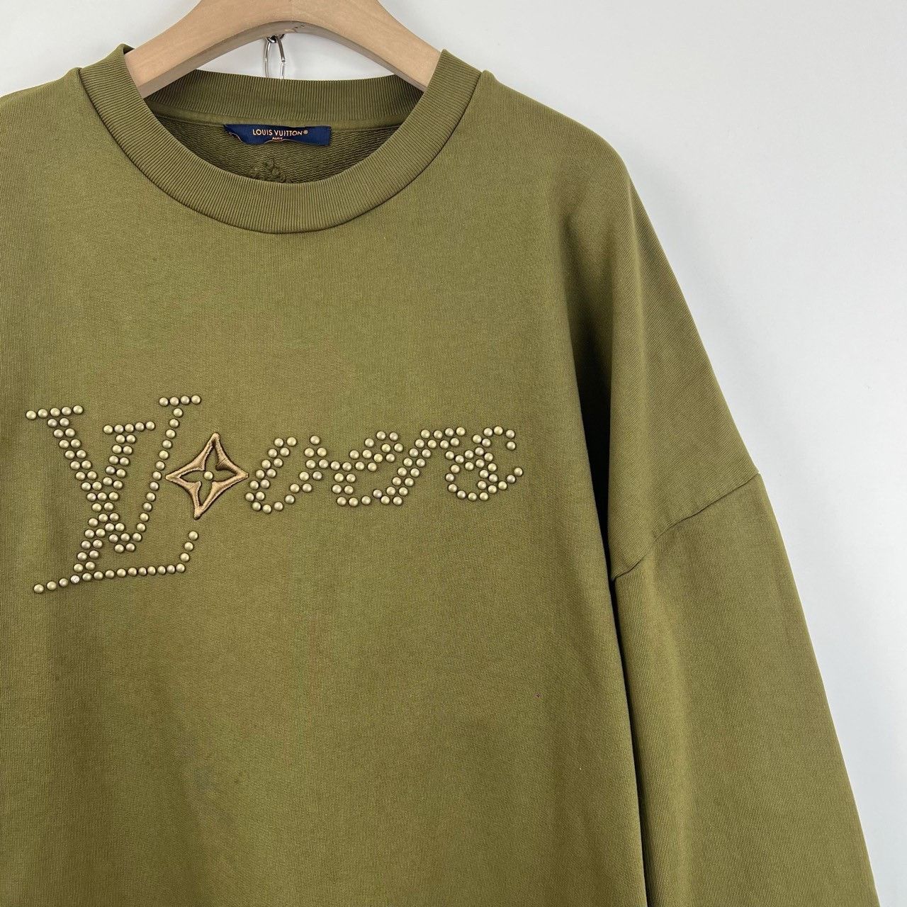 Louis Vuitton LV x Pharrell Military Green Logo Sweatshirt Size US XXL / EU 58 / 5 - 4 Thumbnail