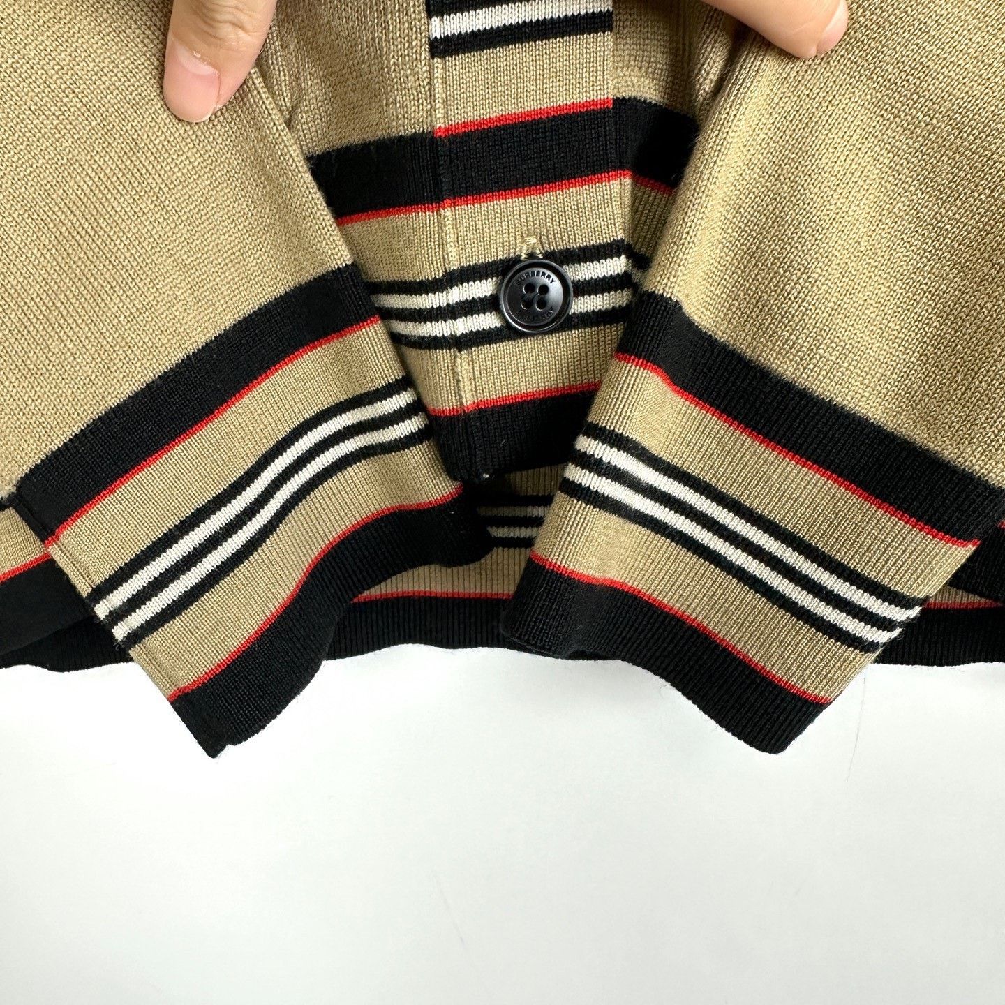 Burberry Burberry V-Neck Striped Knit Cardigan Size S / US 4 / IT 40 - 6 Thumbnail