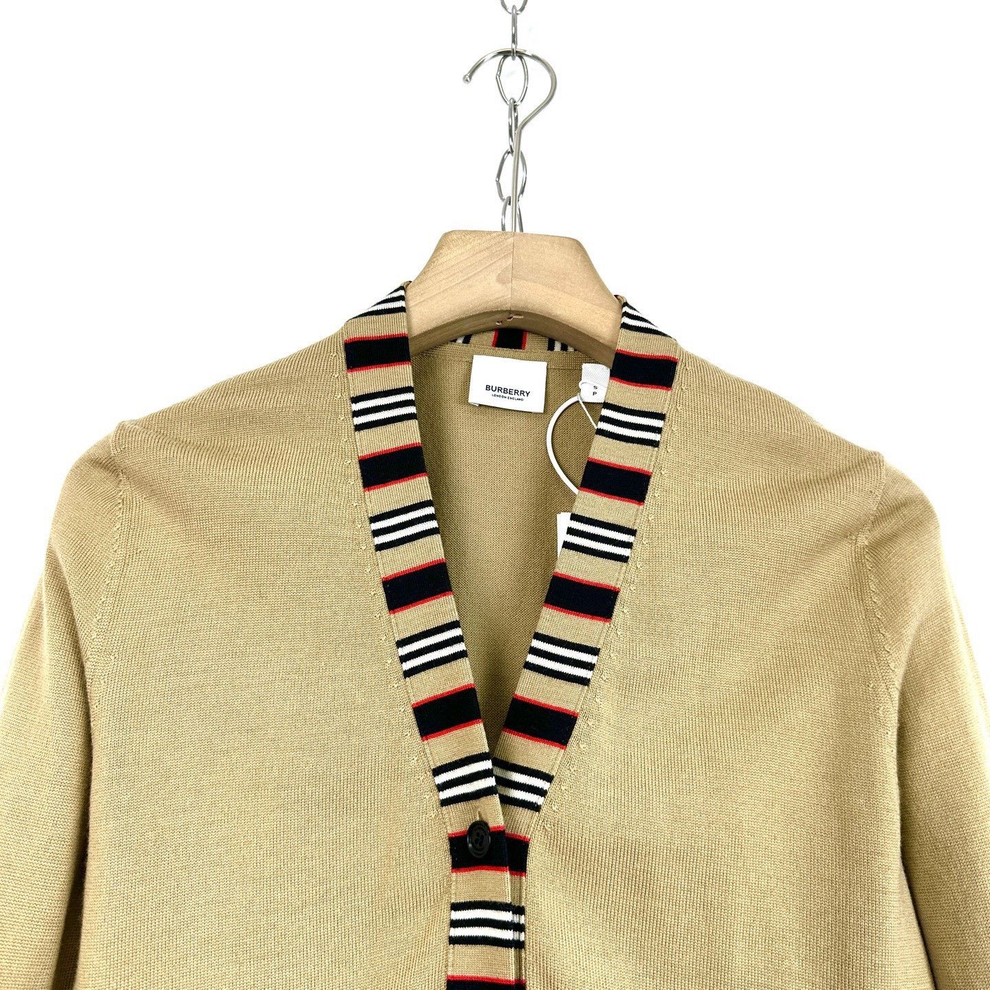 Burberry Burberry V-Neck Striped Knit Cardigan Size S / US 4 / IT 40 - 3 Thumbnail
