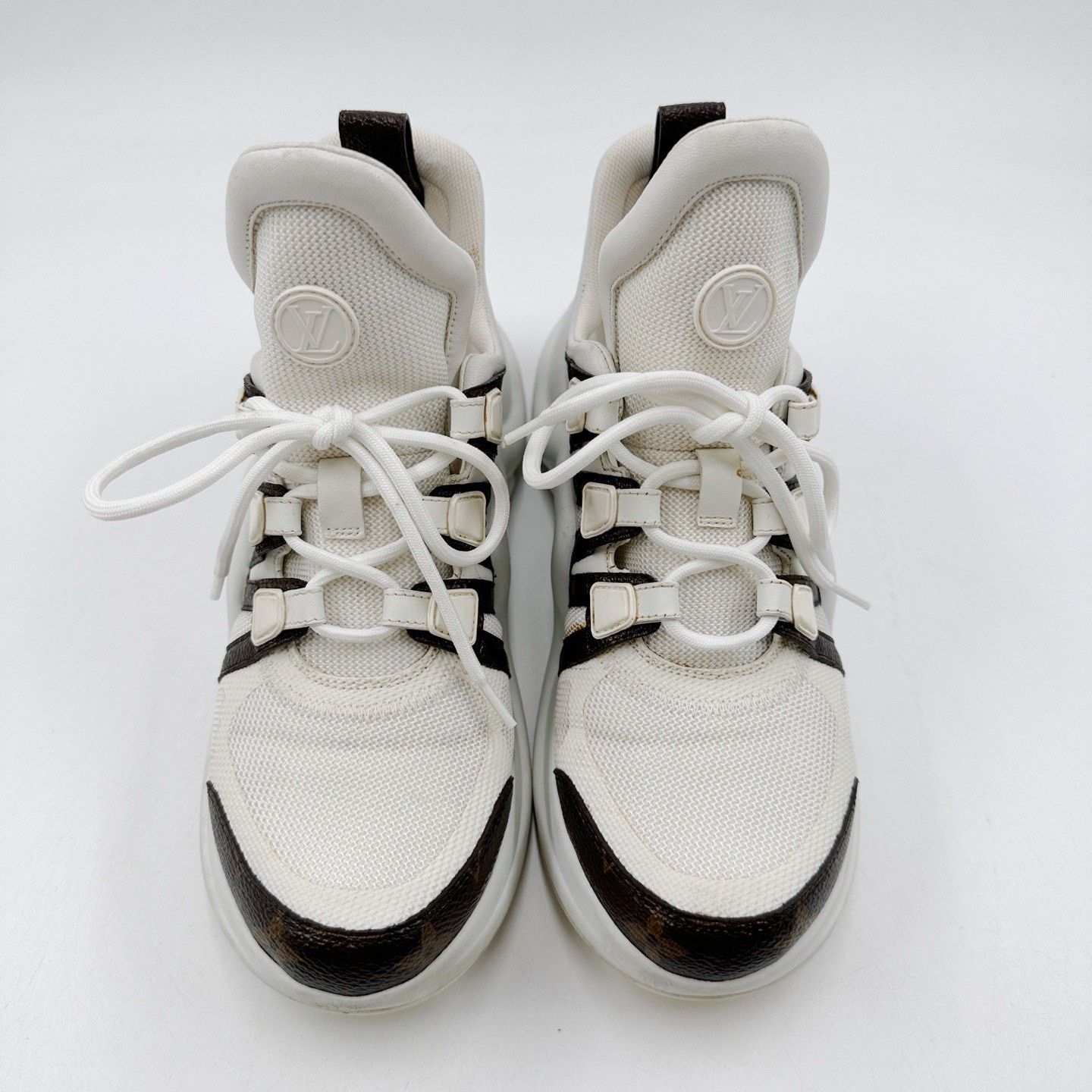 Louis Vuitton LV White Monogram Arch Dad Shoes Size US 6.5 / IT 36.5 - 2 Thumbnail