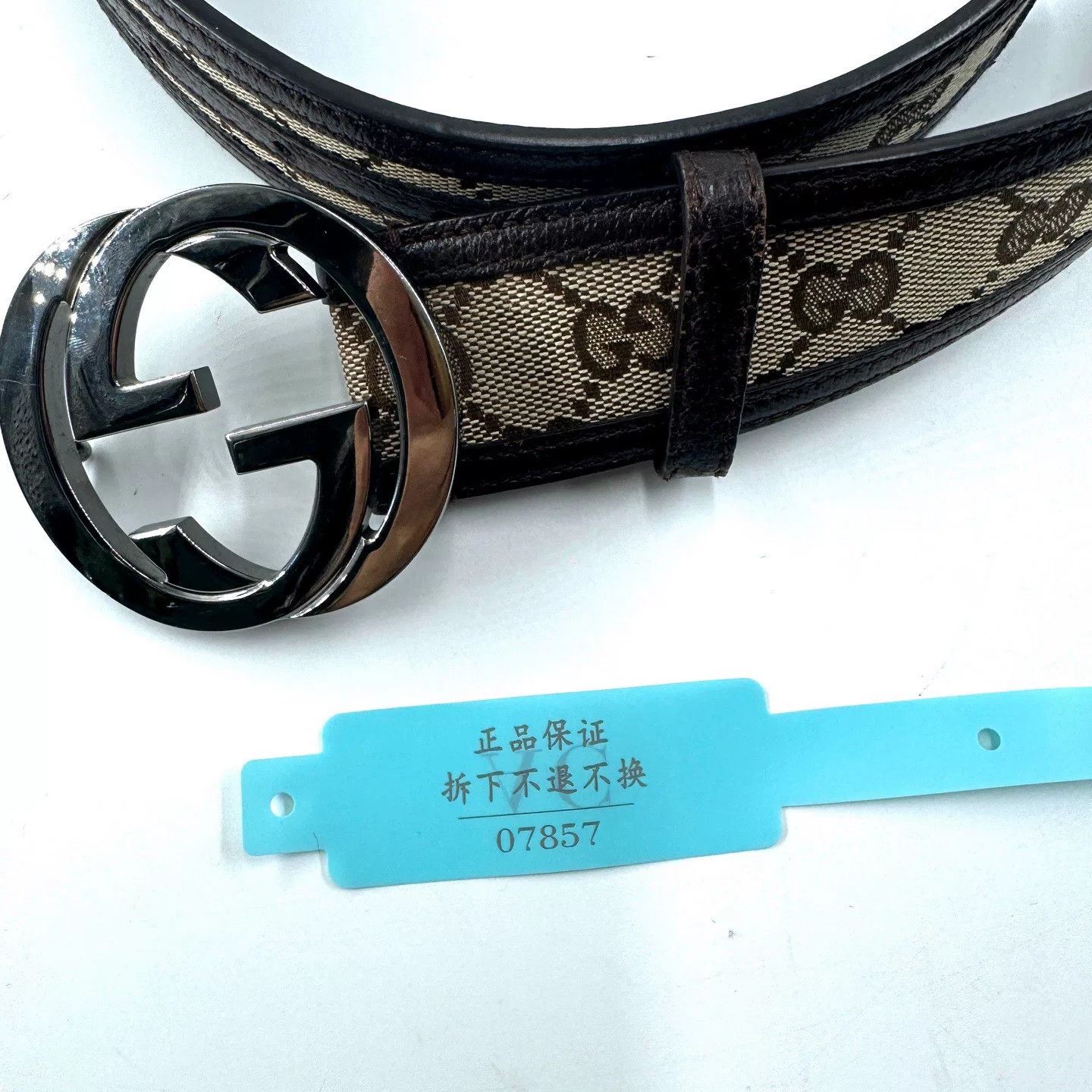 Gucci Gucci Classic Silver Buckle Canvas Belt Size ONE SIZE - 9 Thumbnail