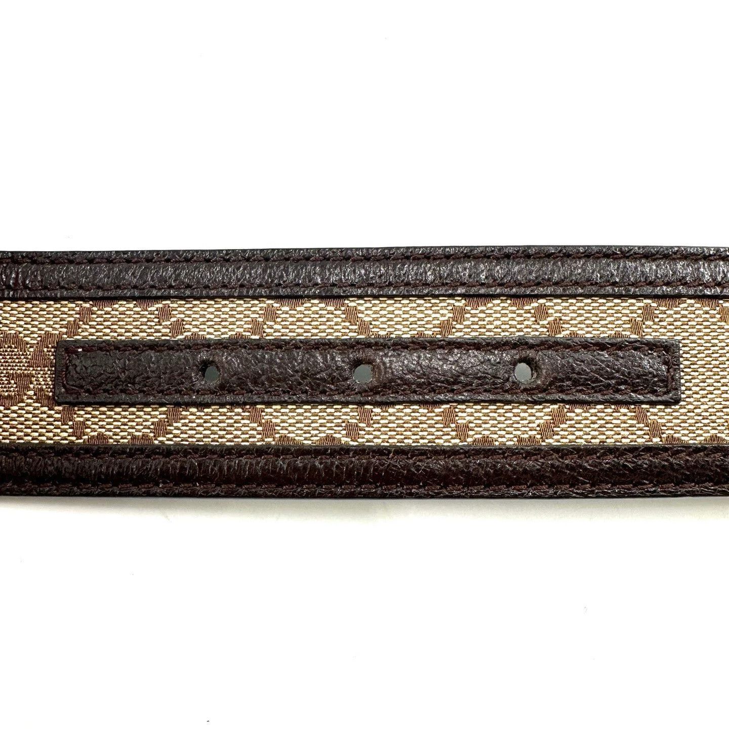 Gucci Gucci Classic Silver Buckle Canvas Belt Size ONE SIZE - 5 Thumbnail