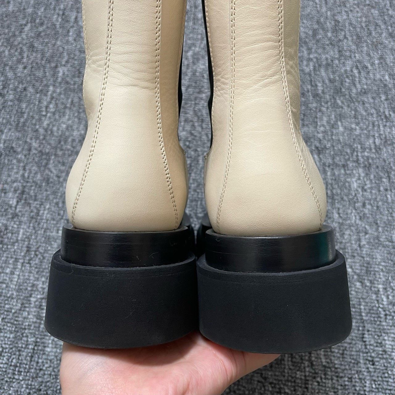 Bottega Veneta Bottega Veneta White Thick-Soled Boots Size US 5.5 / IT 35.5 - 6 Thumbnail