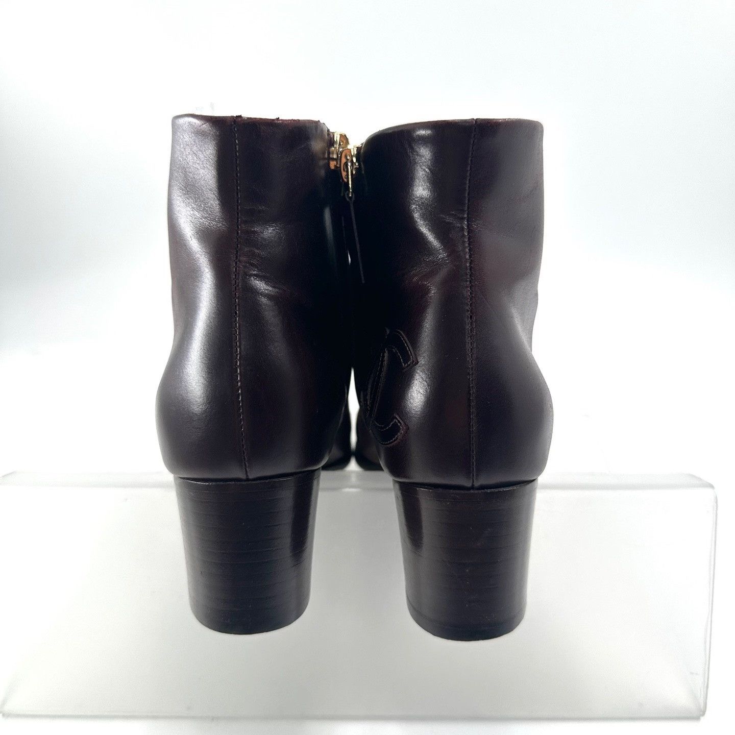 Chanel Chanel Red-Brown Block Heel Leather Boots Size US 8 / IT 38 - 3 Thumbnail