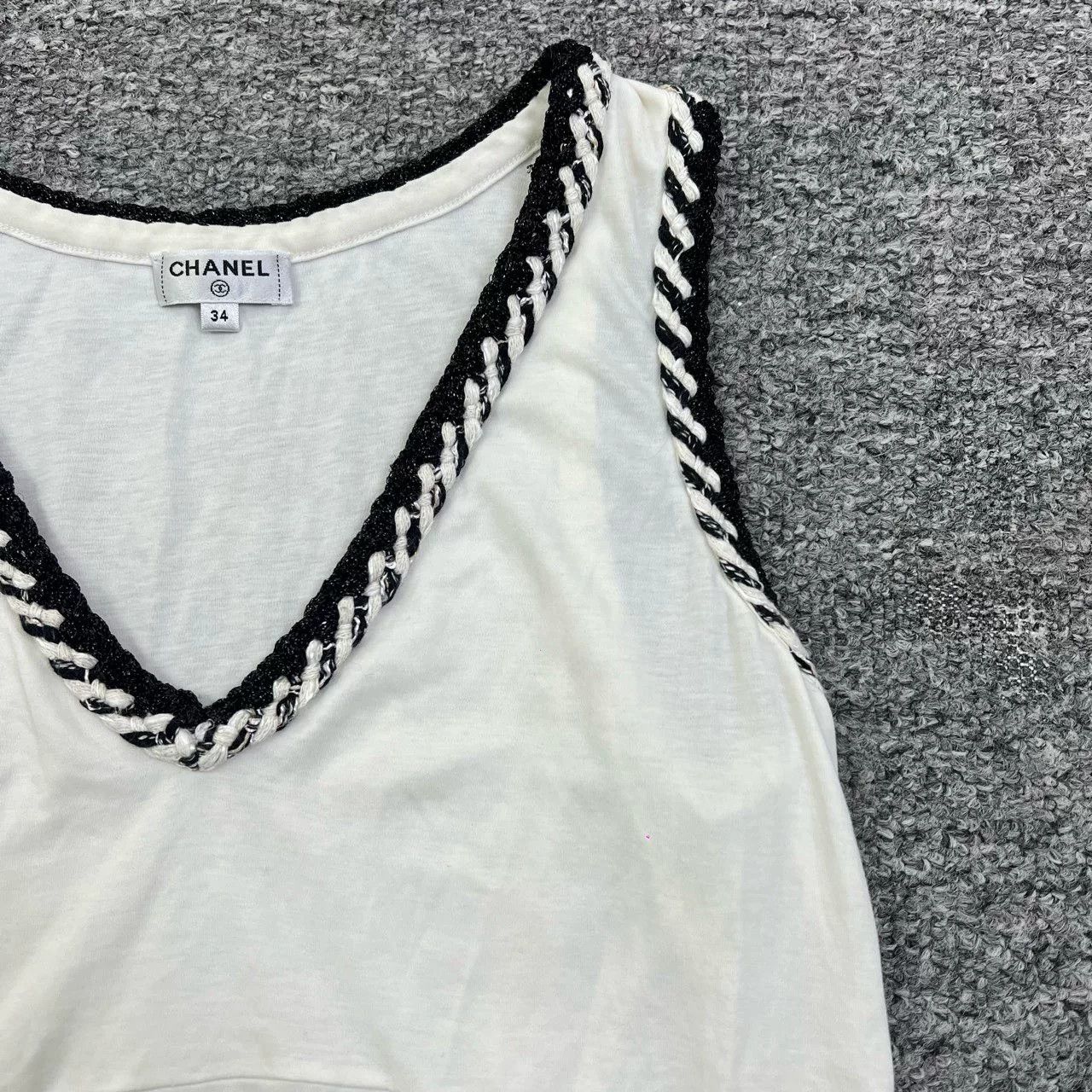 Chanel Chanel White Silver Trim Vest Size XXS / US 00 / IT 34 - 5 Thumbnail