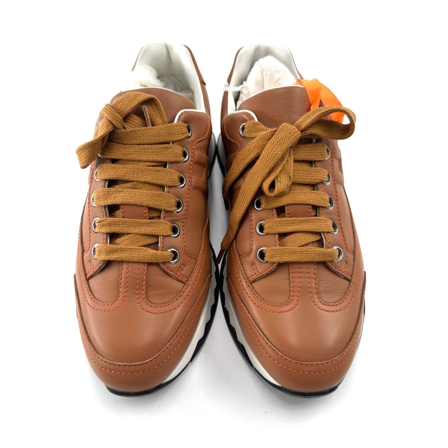 Hermes Hermes Calfskin Brown Sneakers Size US 5.5 / IT 35.5 - 2 Thumbnail