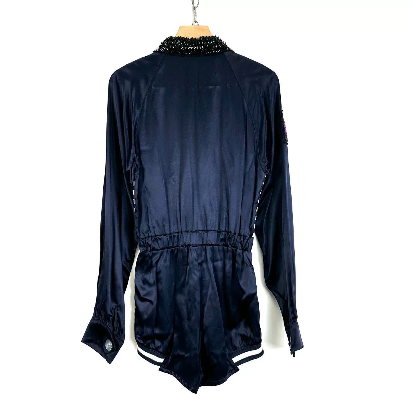 Miu Miu Miumiu Blue Rhinestone Embroidered Playsuit Size 36" / US 14 / IT 50 - 2 Thumbnail