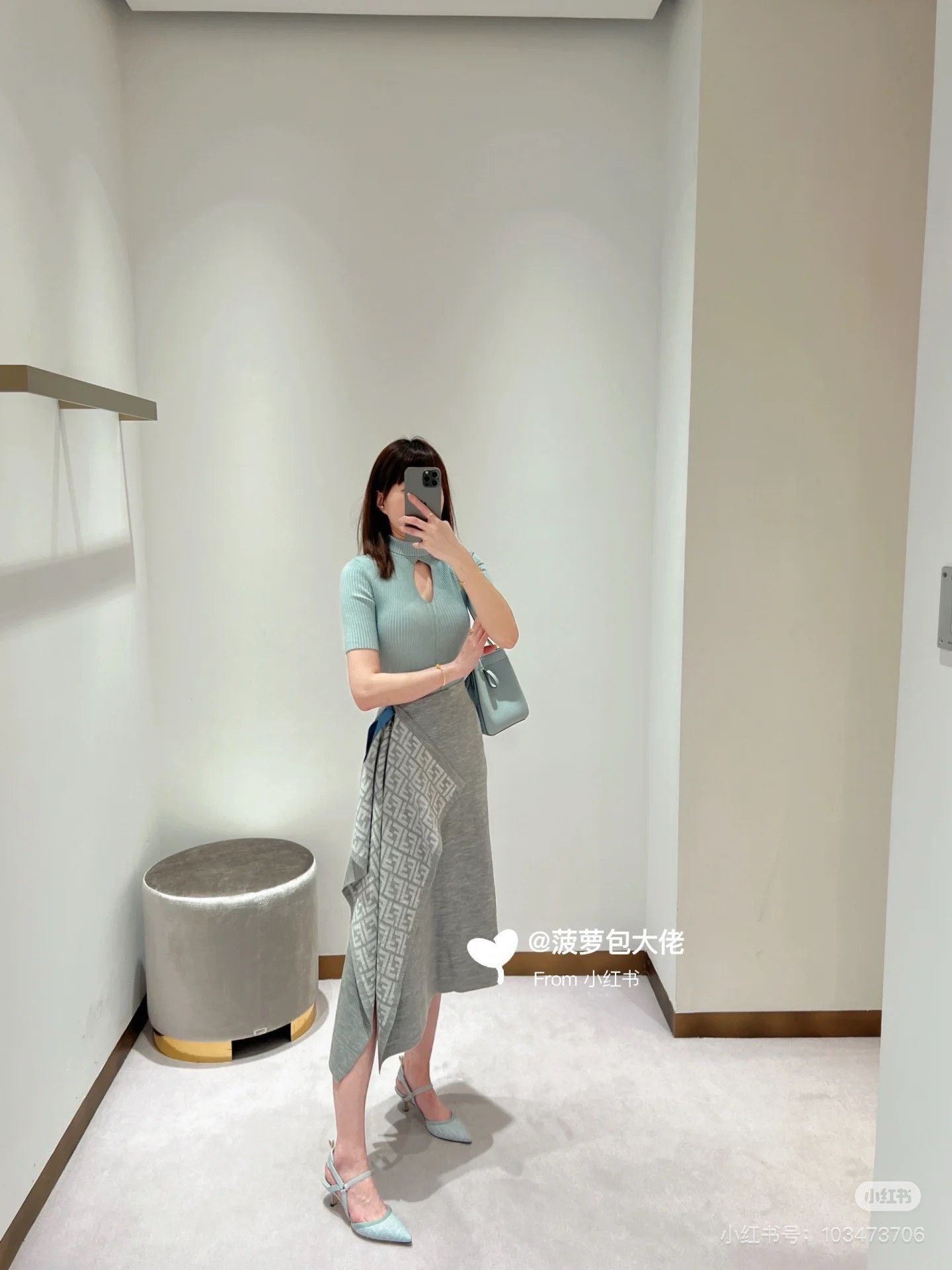 Fendi Fendi Monogram Gray Knitted Skirt Size 38" / US 16 / IT 52 - 5 Thumbnail