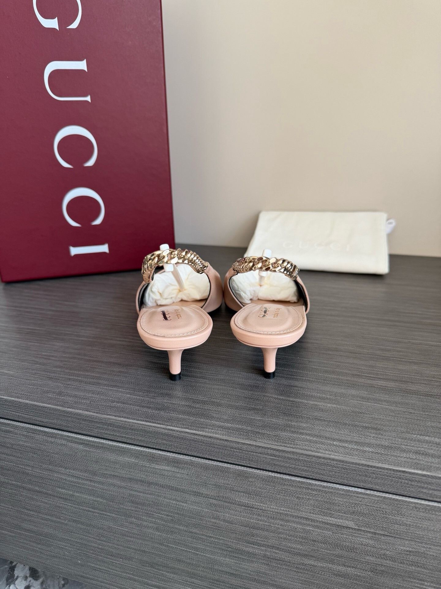 Gucci Gucci Nude Pink Pointed Toe Kitten Heels Size US 5.5 / IT 35.5 - 4 Thumbnail