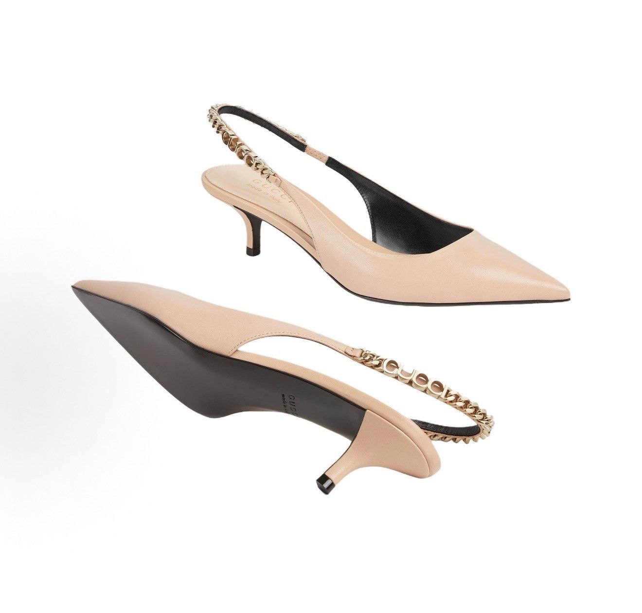 Gucci Gucci Nude Pink Pointed Toe Kitten Heels Size US 5.5 / IT 35.5 - 6 Thumbnail