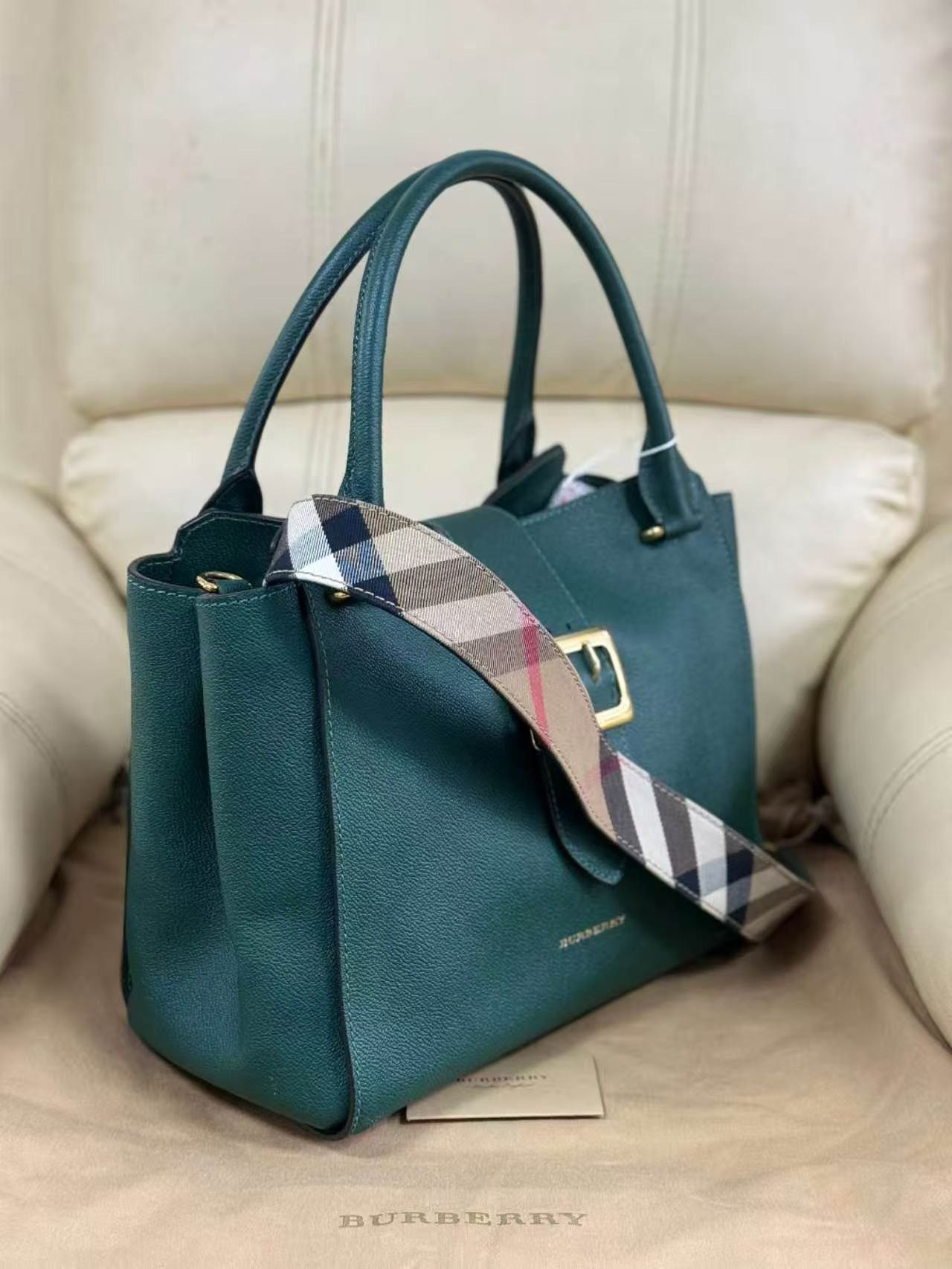 Burberry Burberry Medium Check Square Buckle Bag Size ONE SIZE - 2 Thumbnail